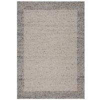 Handwebteppich Bbobble Wool Border - Schwarz/Weiß, Trend, Textil (160/230cm)