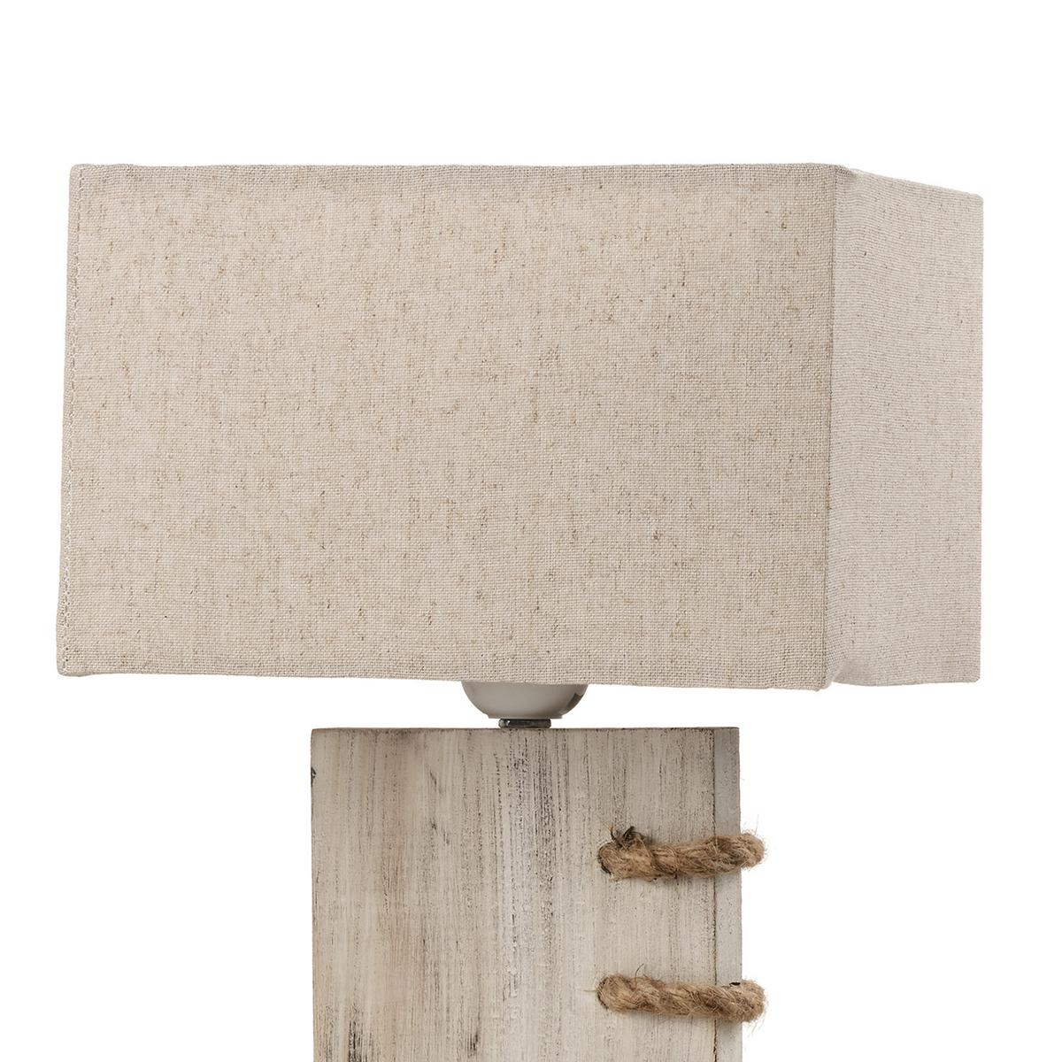 Nachttischleuchte 5037/l - Beige, Natur, Holz/Textil (22/15/33cm)