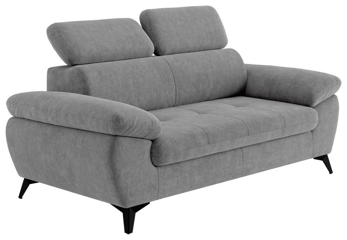 2-Sitzer-Sofa Hudson Grau B: 194 cm - Schwarz/Grau, Textil (194/84/100cm) - MID.YOU