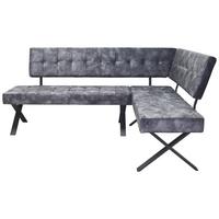 Eckbank Anthrazit Webstoff Donna 200x150 Cm - Anthrazit/Schwarz, MODERN, Textil/Metall (200/150cm)