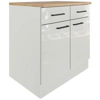 Kuchyňská spodní skříňka LEVI - šedá/černá, Moderní, kov/kompozitní dřevo (80/86/60cm) - FlexWell