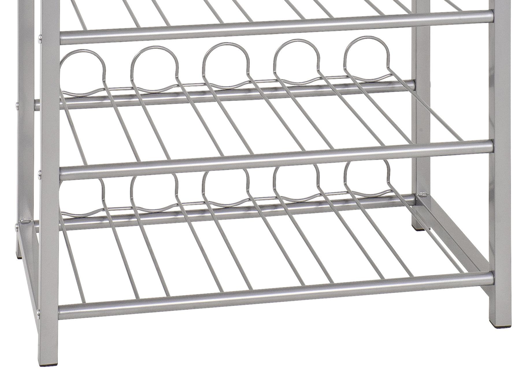 Weinregal Metall Alufarben 45 Flaschen BxH: 54x76 cm - Alufarben, MODERN, Metall (54/76/31cm)