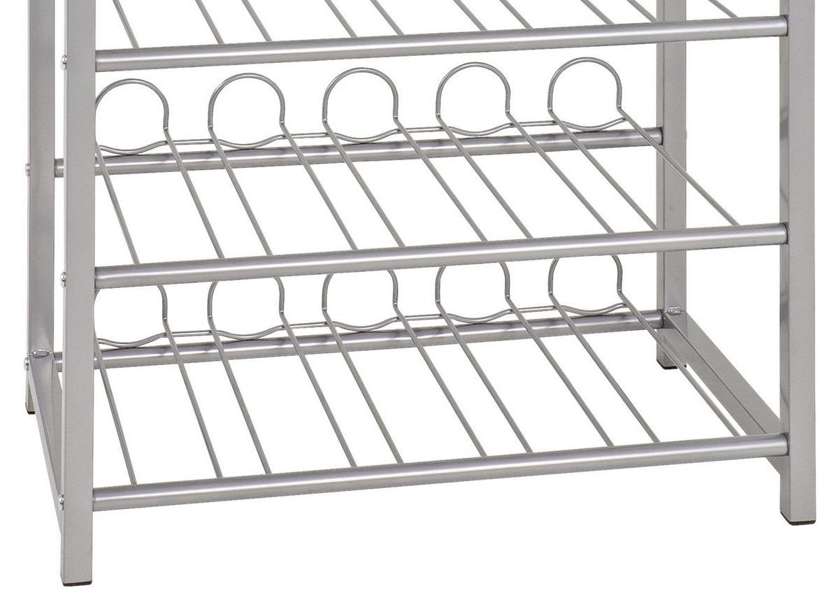Weinregal Metall Alufarben 45 Flaschen BxH: 54x76 cm - Alufarben, MODERN, Metall (54/76/31cm)