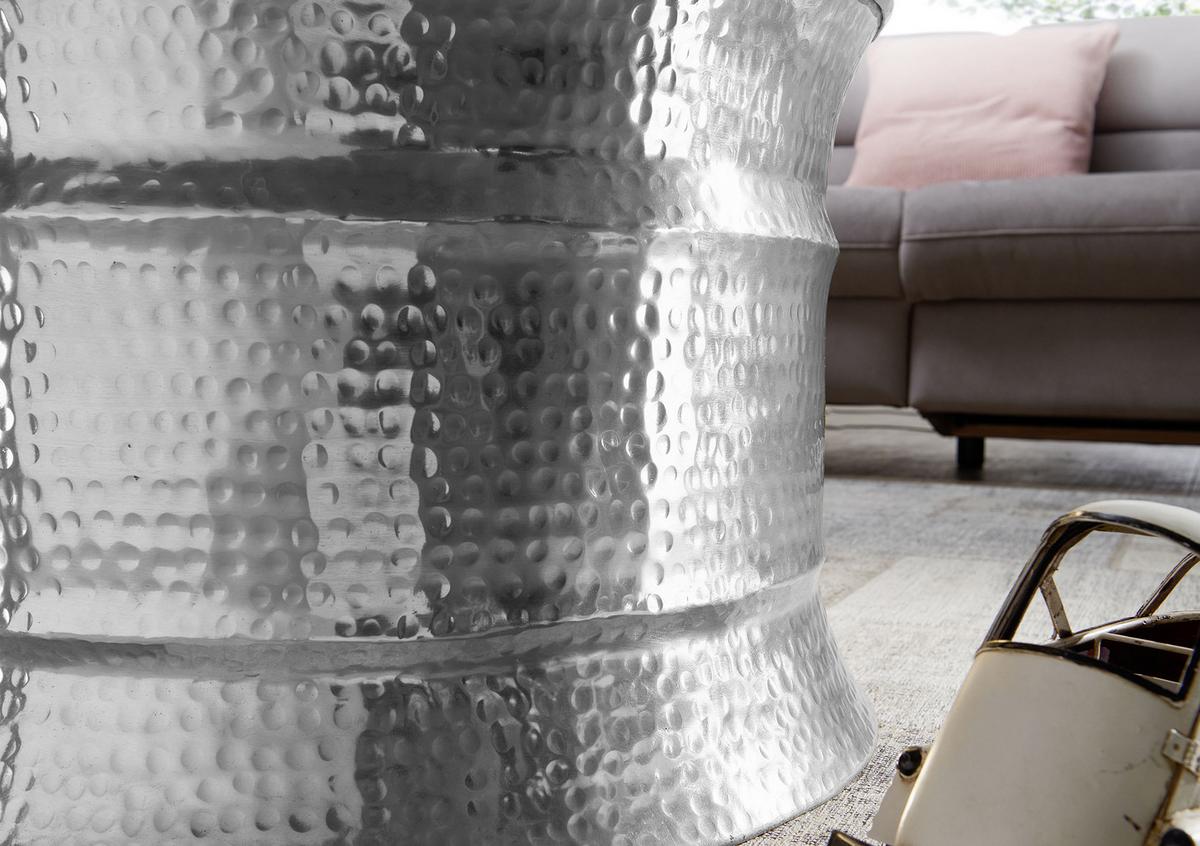Couchtisch Orientalisch Karam, Silberfarben - Silberfarben, LIFESTYLE, Metall (62/62/41cm) - MID.YOU