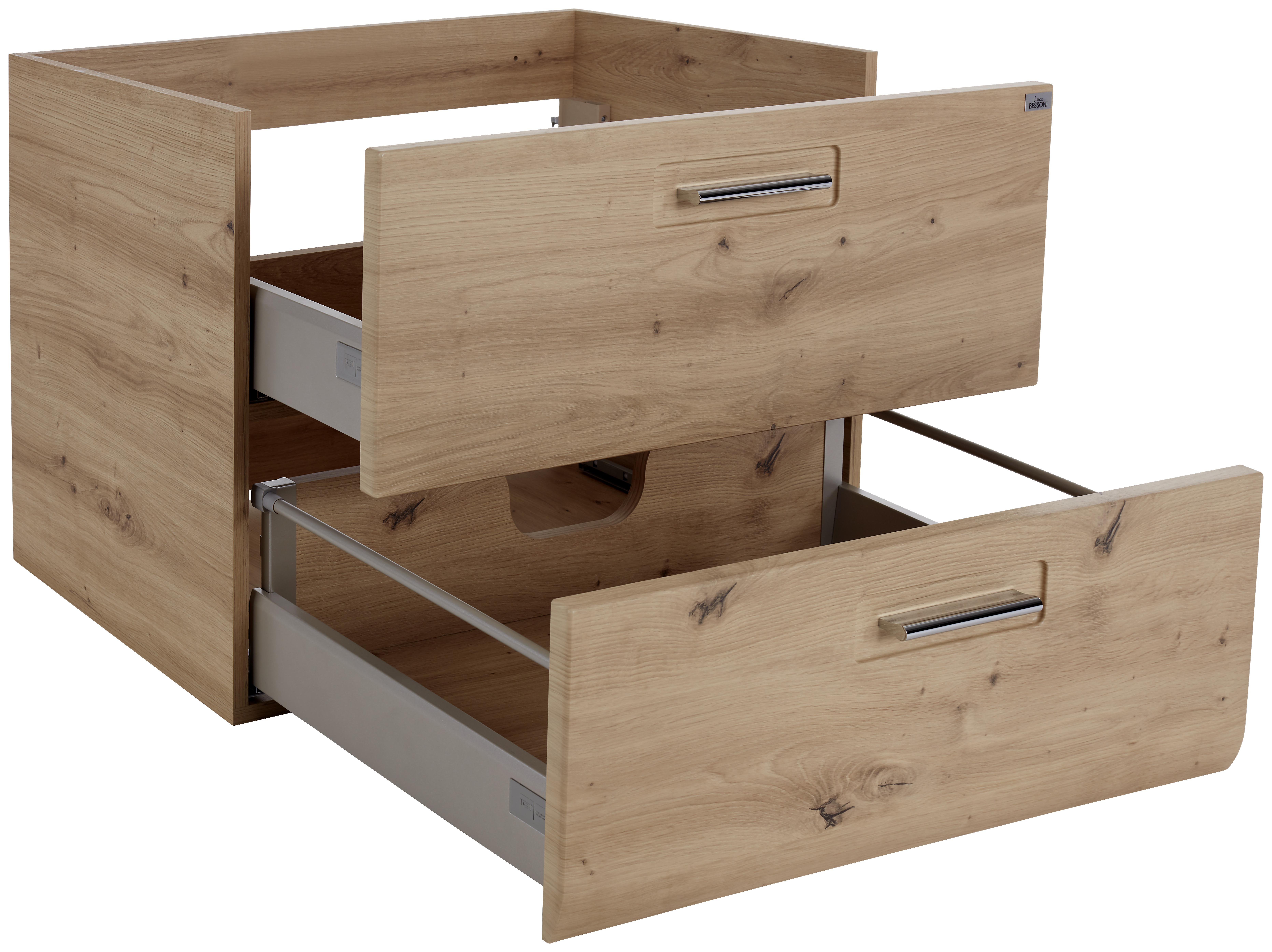 Waschbeckenunterschrank Mit Soft-Close Avensis, B: 75 cm - Eichefarben, MODERN, Holzwerkstoff (75/53/45cm) - Luca Bessoni