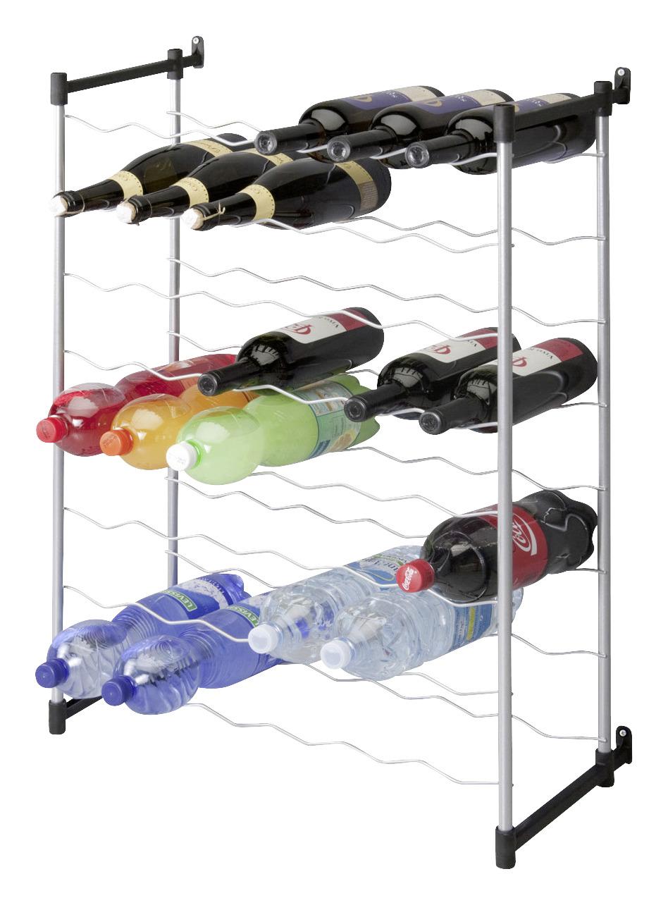 Weinregal Metall Silber 48 Flaschen 58x83 cm Merlot - Silberfarben, MODERN, Metall (58/83/26cm)