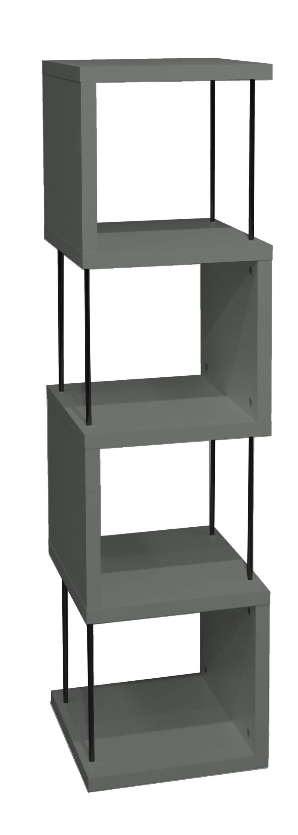 STOJACÍ REGÁL STICKS - čierna/farba duba, Modern, kompozitné drevo/plast (33/126/33cm) - Mömax