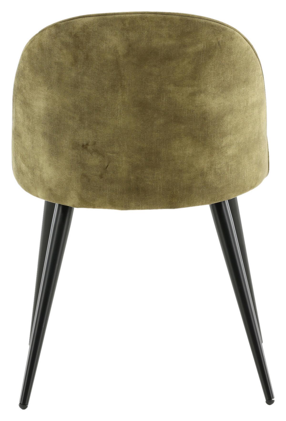 Stuhl-set Velvet Schwarz/grün B: 57 Cm - Schwarz/Grün, Design, Textil/Metall (57/76.5/50cm) - Livetastic