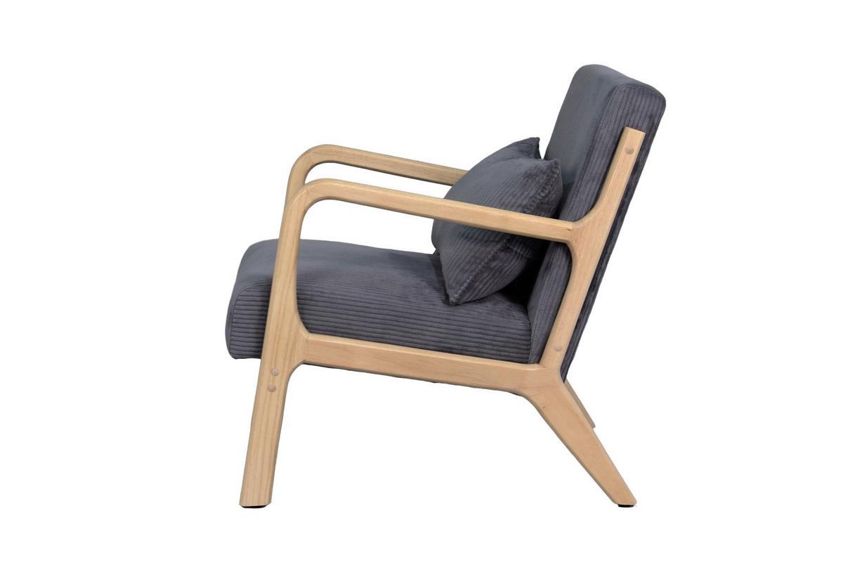 Sessel Nohr Grau B: 65 Cm - Braun/Grau, Basics, Holz/Textil (65/81/76cm) - MID.YOU