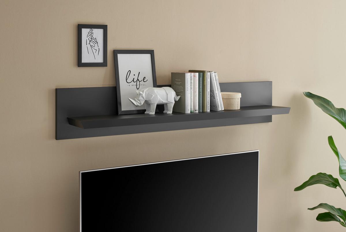Wandboard Lincoln Schwarz B: 140cm - Schwarz, Design, Holzwerkstoff (140/25/22cm) - MID.YOU
