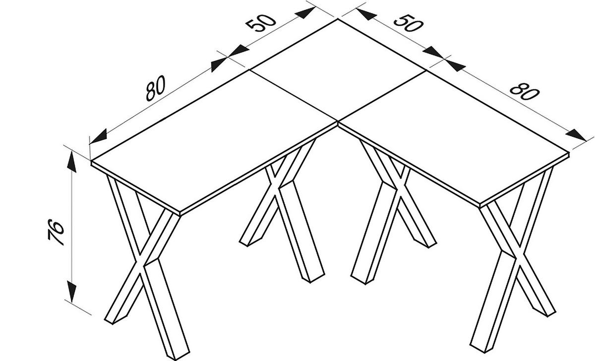 Eckschreibtisch Lona Sonoma Eiche B: 50 Cm - Silberfarben/Sonoma Eiche, MODERN, Holzwerkstoff/Metall (130/50/76cm) - MID.YOU