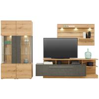 Wohnkombination 4-Tlg. Limit, Eiche Dekor/Matera - MODERN, Glas/Holzwerkstoff (326/201/40cm)