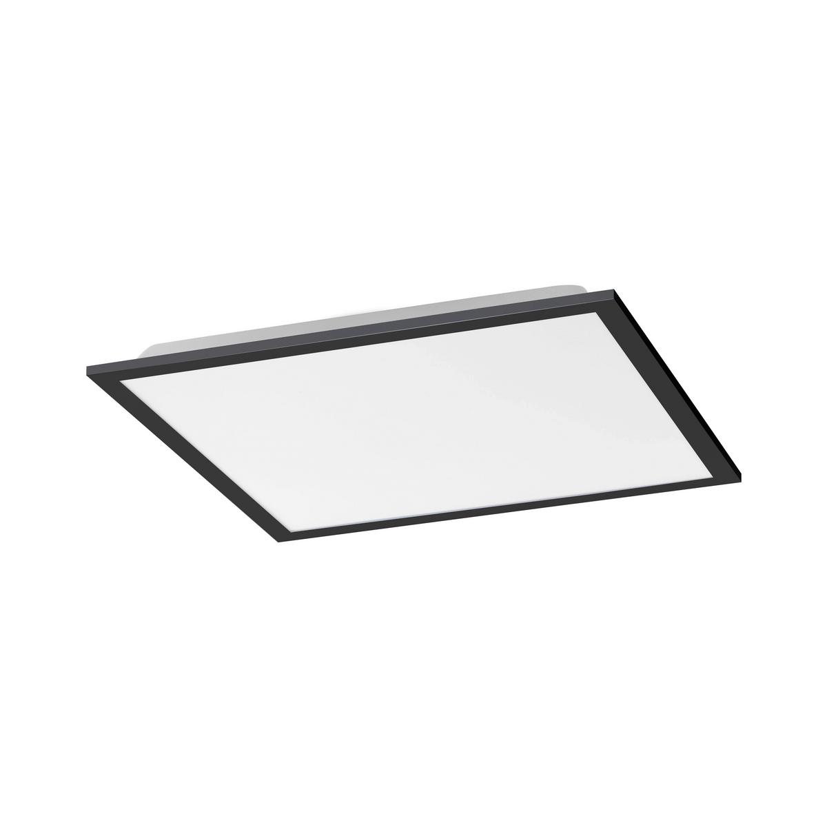 Led-deckenleuchte Flat L: 44,5 Cm Dimmbar Mit Fernbedienung - Schwarz, Basics, Kunststoff/Metall (44,5/44,5/7cm)