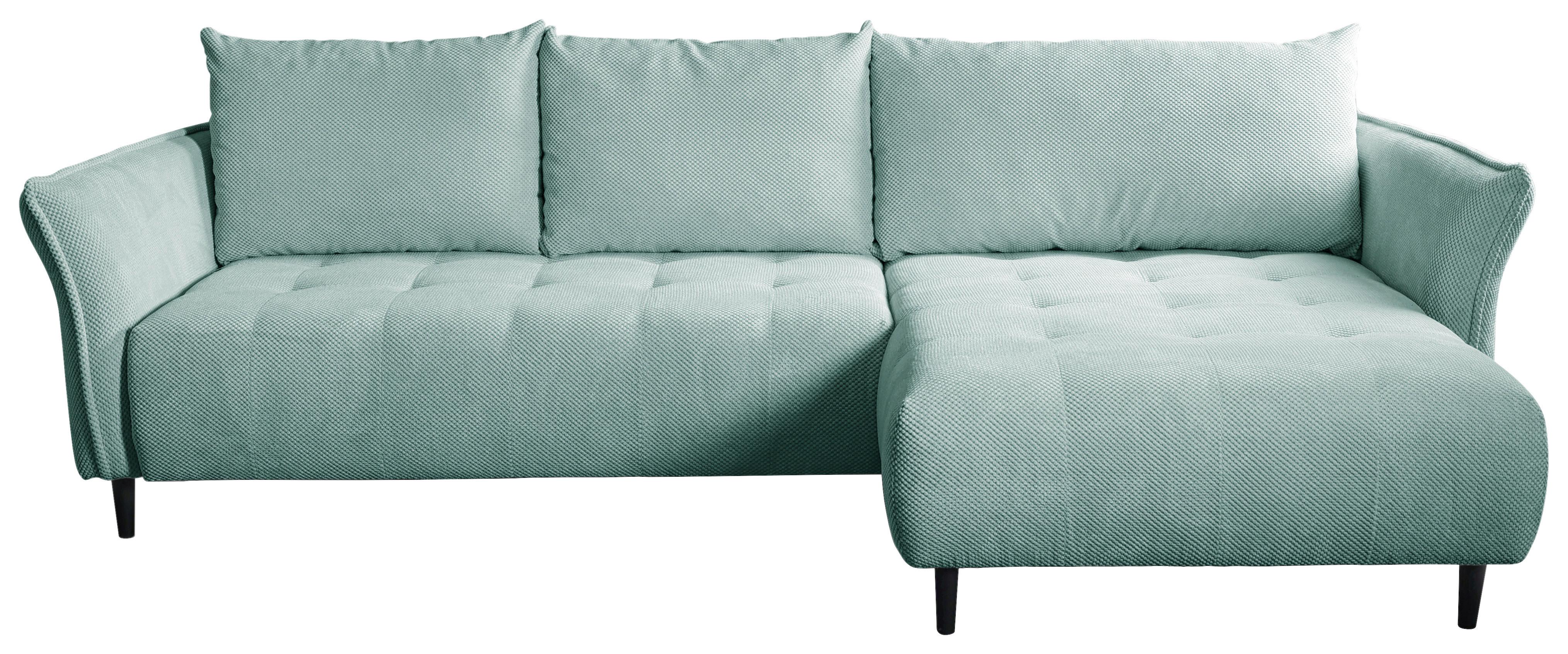 Ecksofa Monte Carlo Mintgrün S: 290x160 Cm - Schwarz/Mintgrün, Trend, Holz/Holzwerkstoff (290/160cm)