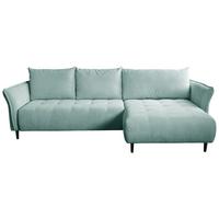 Ecksofa Monte Carlo Mintgrün S: 290x160 Cm - Schwarz/Mintgrün, Trend, Holz/Holzwerkstoff (290/160cm)
