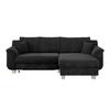 Ecksofa Mit Schlaffunktion & Bettkasten Alex Dunkelgrau - Dunkelgrau/Naturfarben, MODERN, Textil (246/88cm)
