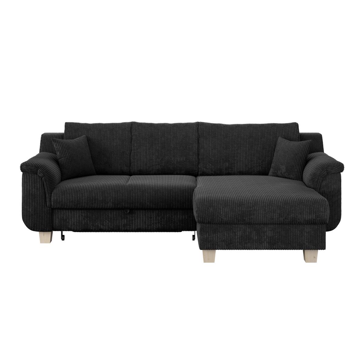 Rohová sedacia súprava ALEX, tmavosivý menčester - prírodná farba/tmavosivá, Modern, textil/plast (246/88cm)