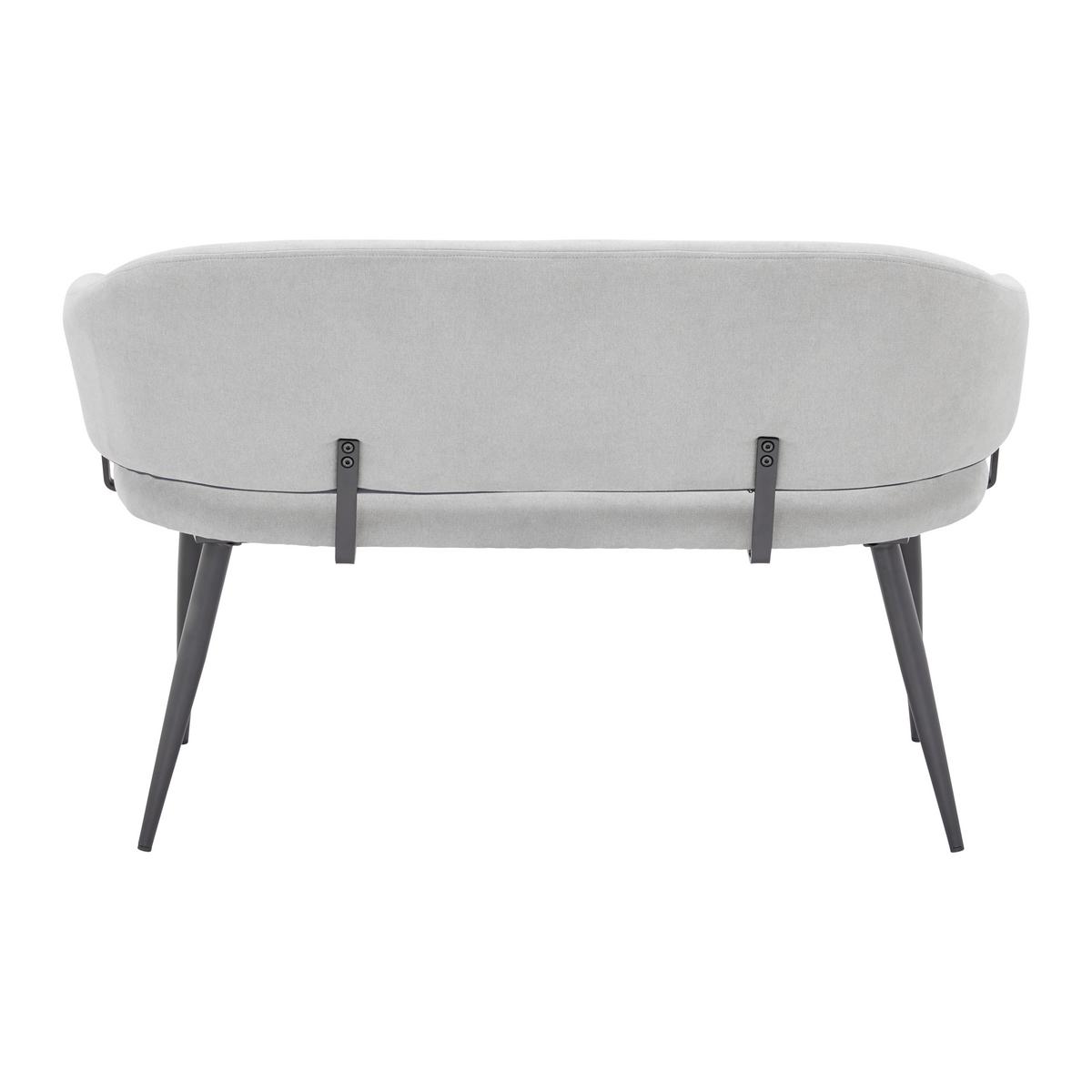 Lavice NINO svěle šedá - šedá/černá, Moderní, kov/dřevo (120/80/58cm) - Bessagi Home