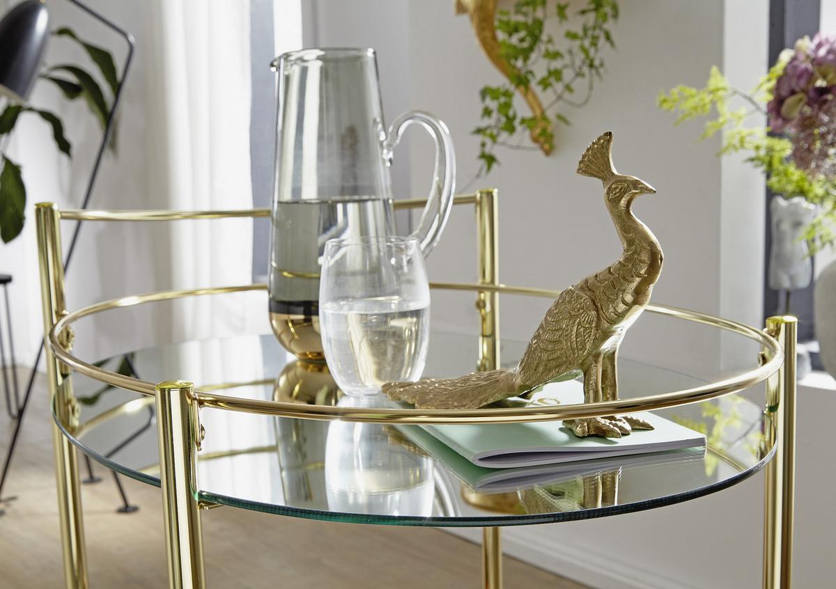 Servírovací stolík WL6.007 zlatý - zlatá, Design, kov/plast (46/67/79cm) - MID.YOU