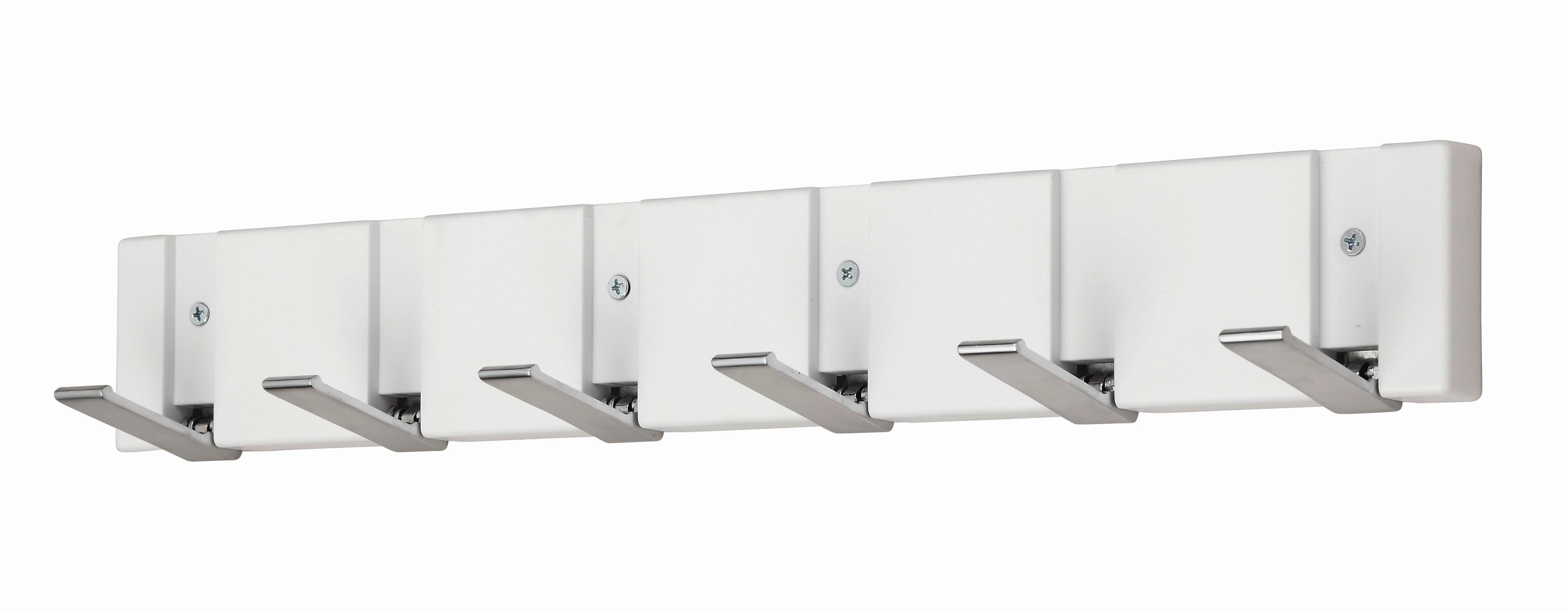 Hakenleiste Andrea B: 48,4 cm Mit 6 Haken - Zinkfarben/Weiß, MODERN (48.4/7.2/2cm)