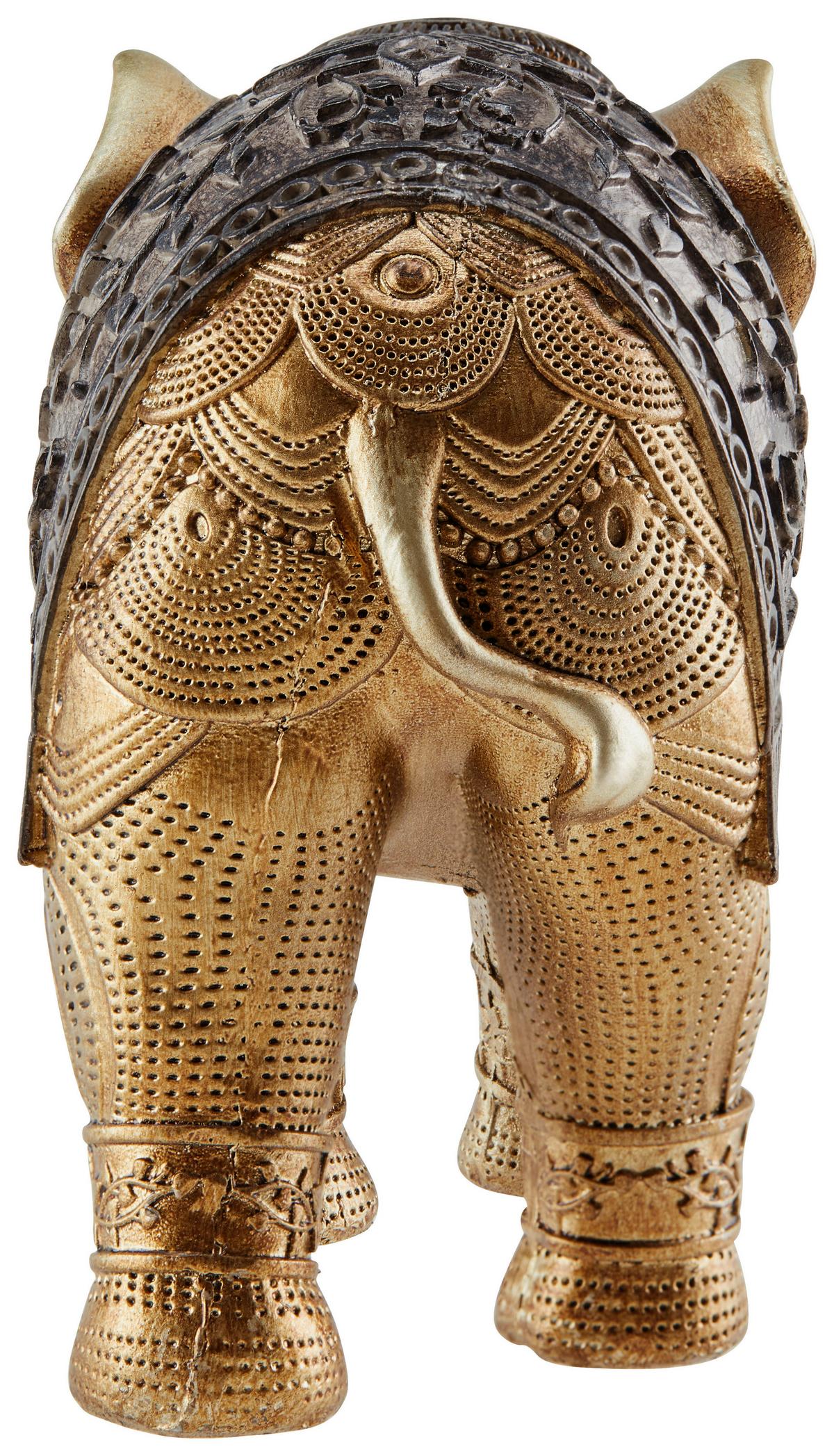 Dekofigur Elefant H: 11 Cm Kunststoff Für In- & Outdoor - Goldfarben/Braun, LIFESTYLE, Kunststoff (15,5/7/11cm) - Luca Bessoni
