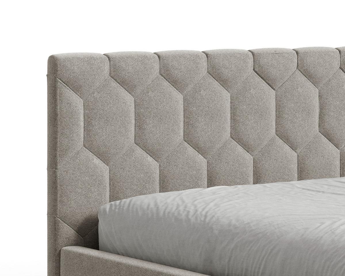 Polsterbett Veronice Silberfarben 160x200cm - Silberfarben/Schwarz, MODERN, Holz (160/200cm) - MID.YOU