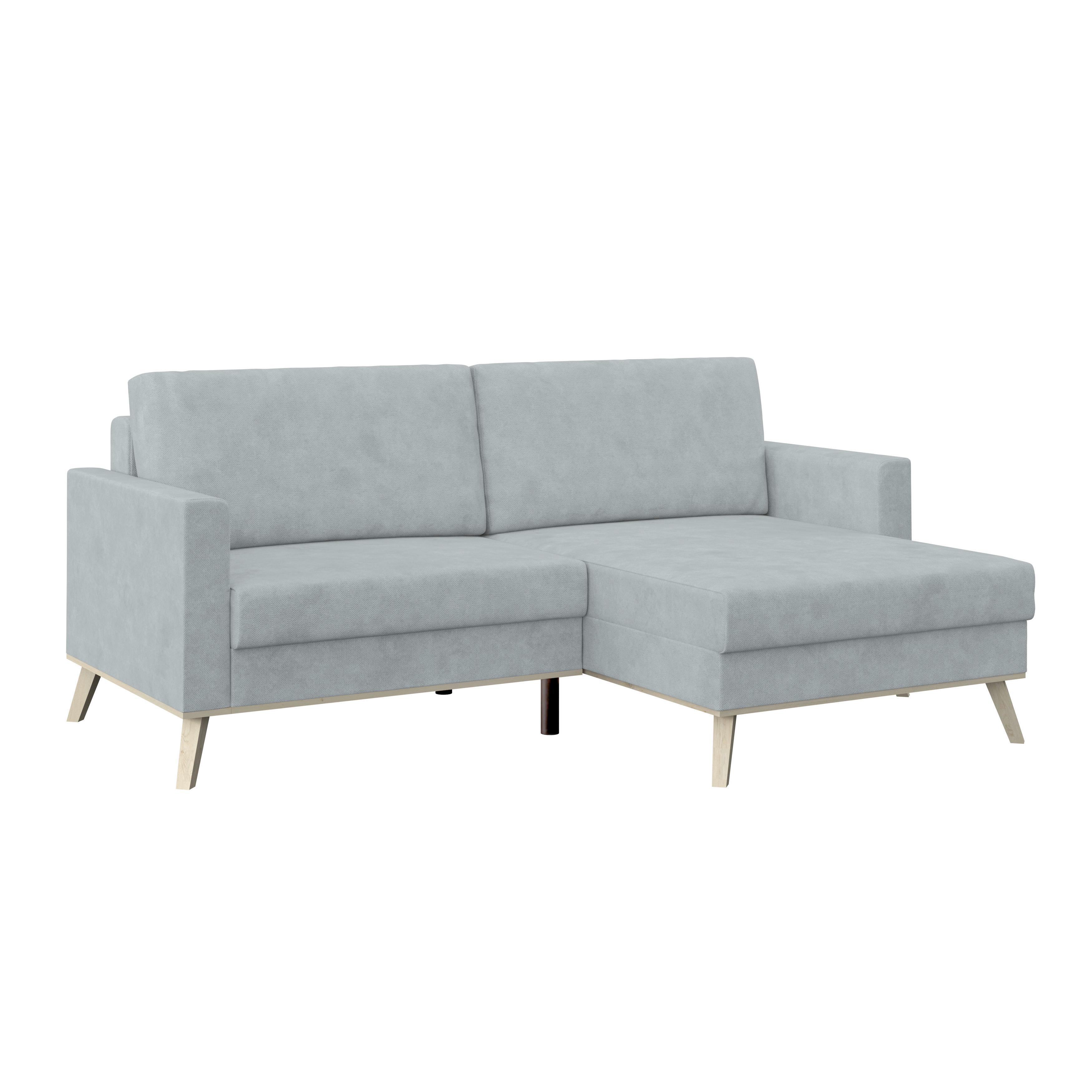 Ecksofa Carini - Eichefarben/Silberfarben, Basics, Textil (222/152cm)