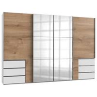 Schwebetürenschrank B: 350 Cm Level 36a Weiß/eiche Dekor - Eichefarben/Weiß, MODERN, Holzwerkstoff (350/236/65cm) - MID.YOU