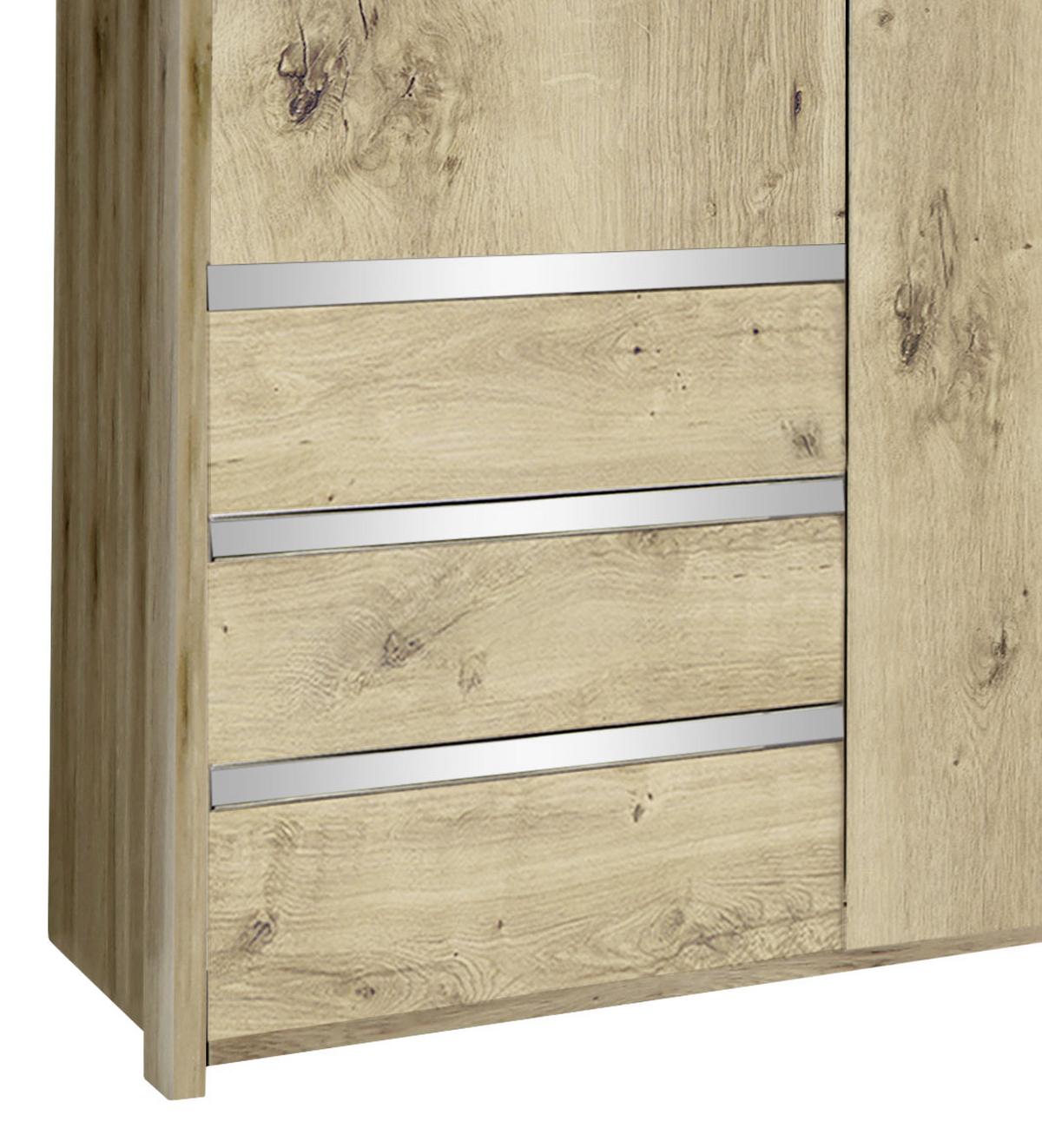 Drehtürenschrank Mit Spiegel 300cm Level 36a, Eichendekor - Eichefarben, MODERN, Glas/Holzwerkstoff (300/216/58cm) - MID.YOU