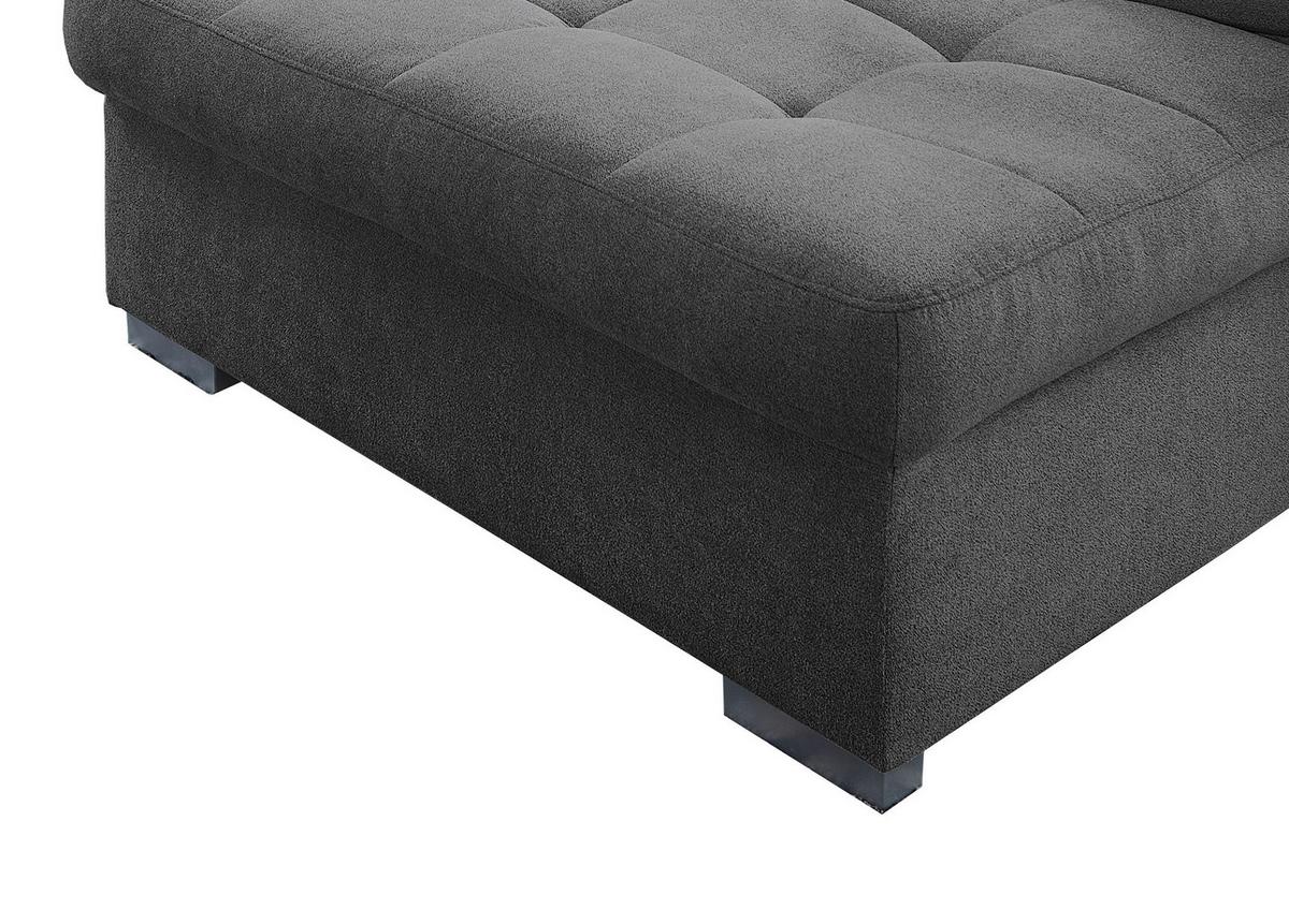 Wohnlandschaft Zira Mit Schlaffunktion Anthrazit - Chromfarben/Anthrazit, Design, Textil (212/330/169cm) - Livetastic