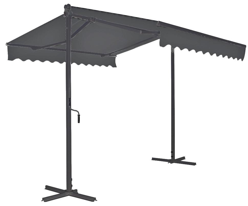 Markise Stand-Markise - Dunkelgrau/Anthrazit, Basics, Kunststoff/Metall (300/260/300cm) - Gardenson