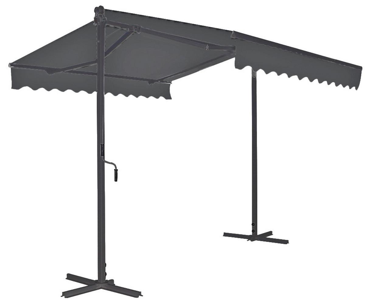 Markise Stand-Markise - Dunkelgrau/Anthrazit, Basics, Kunststoff/Metall (300/260/300cm) - Gardenson