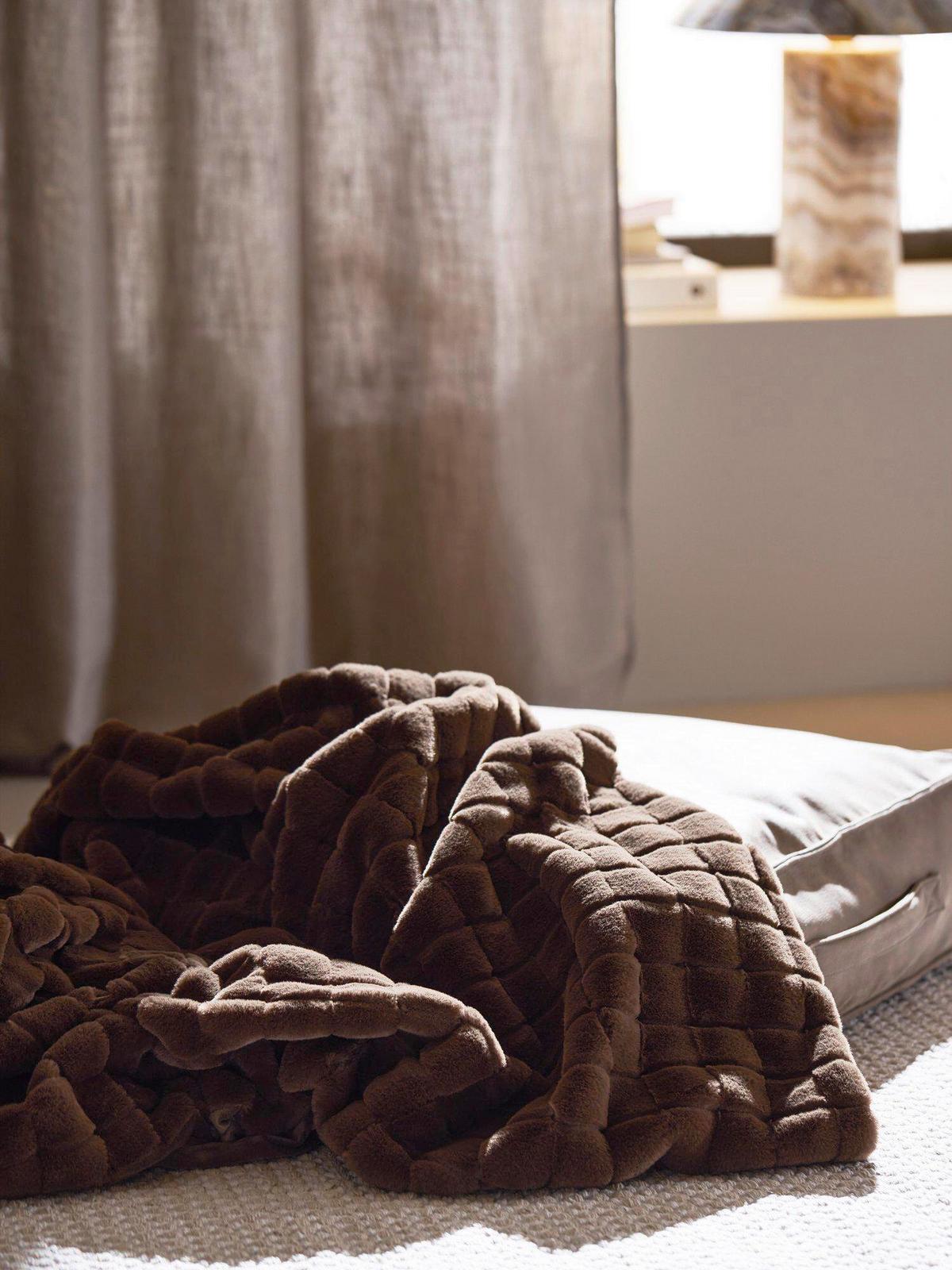 DENNÁ PRIKRÝVKA LUNA - hnedá, Basics, textil (150/120cm) - Svanefors