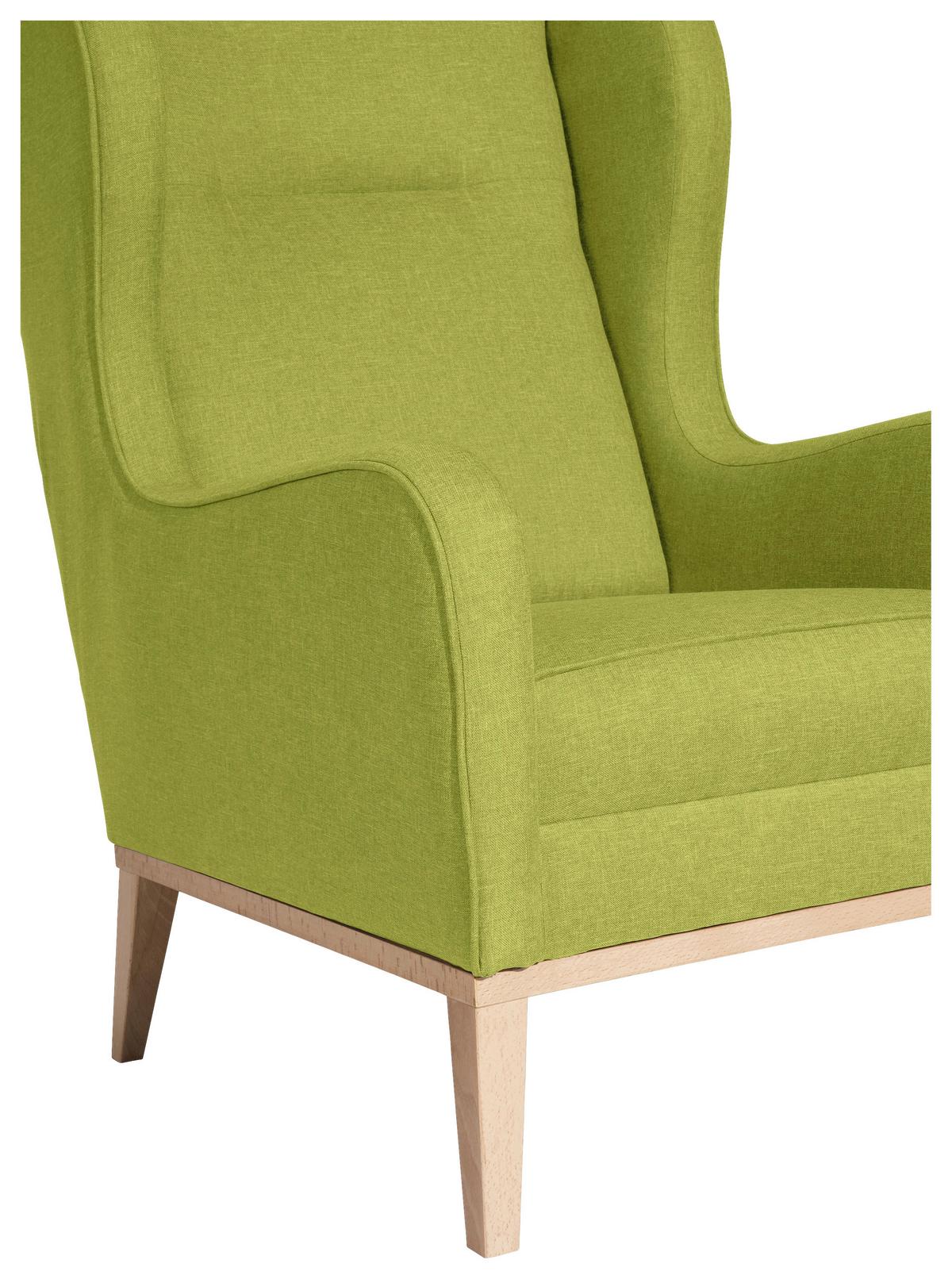 Ohrensessel Angelo - Naturfarben/Hellgrün, KONVENTIONELL, Textil (66/104/78cm) - Max Winzer