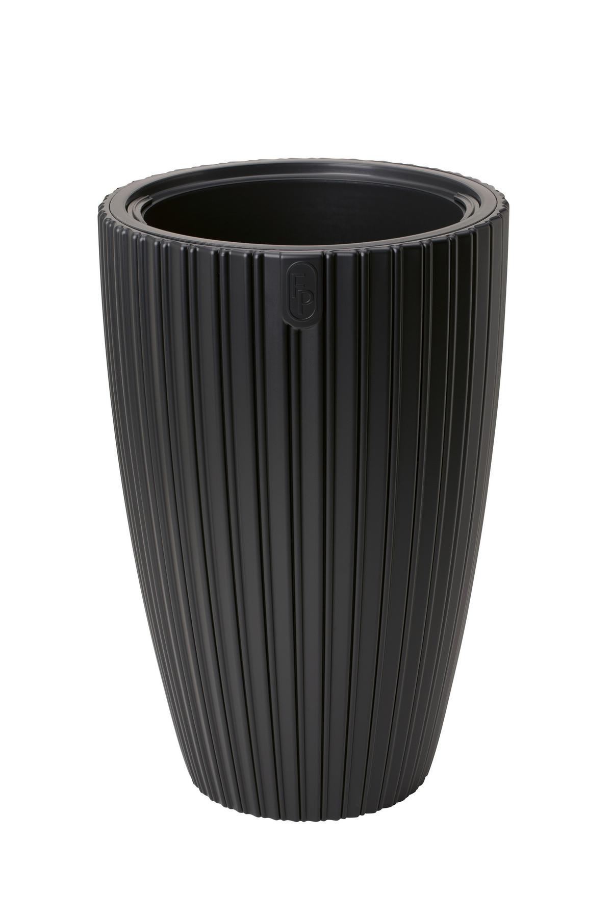 Obal na kvetináč MIRA 30 - čierna, Konventionell, plast (29,0/48,0cm) - Mömax