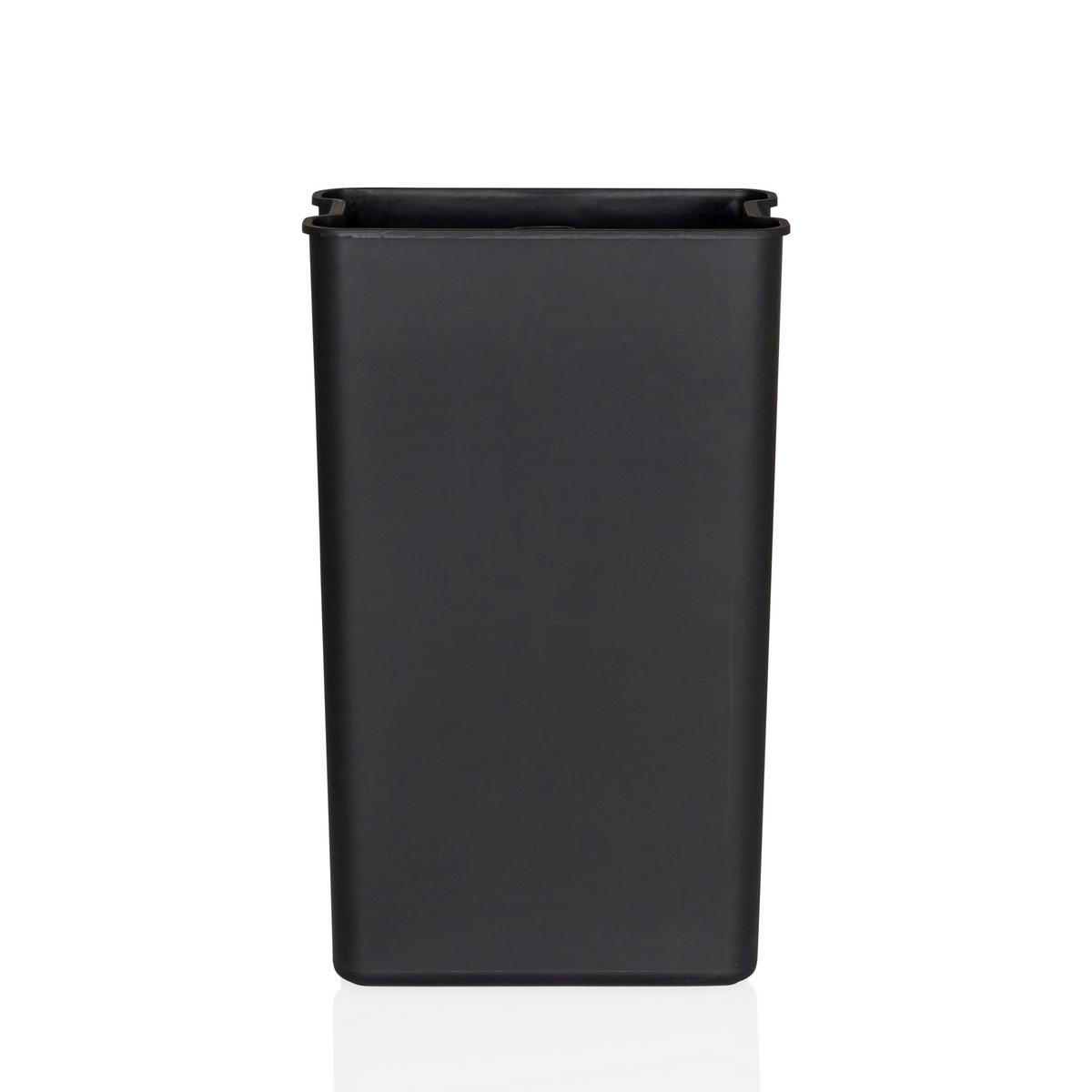 Abfalleimer Clean Natura Schwarz/Walnussfarben B: 31cm - Walnussfarben/Schwarz, MODERN, Kunststoff/Metall (31/62/36cm) - MID.YOU