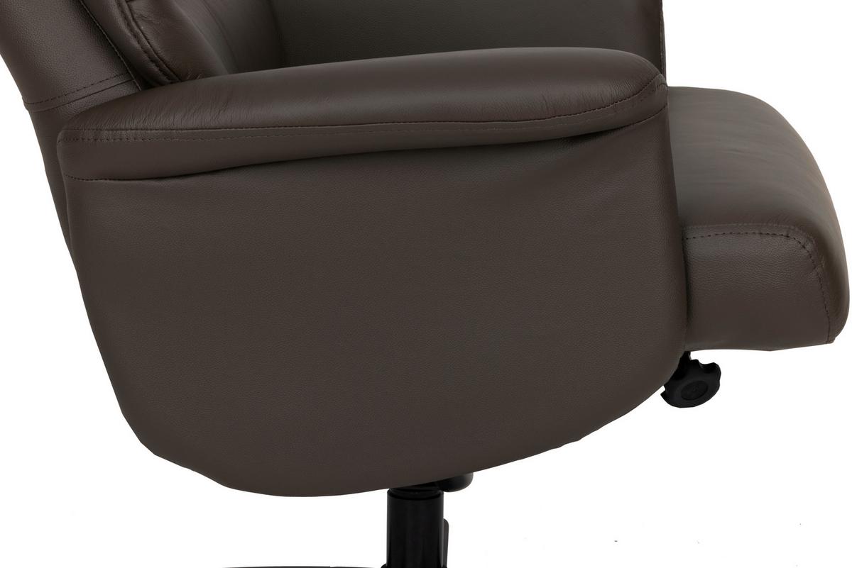 Relaxsesselset Repose Braun B: 76 Cm - Schwarz/Braun, Design, Leder/Textil (76/107/79cm) - Livetastic
