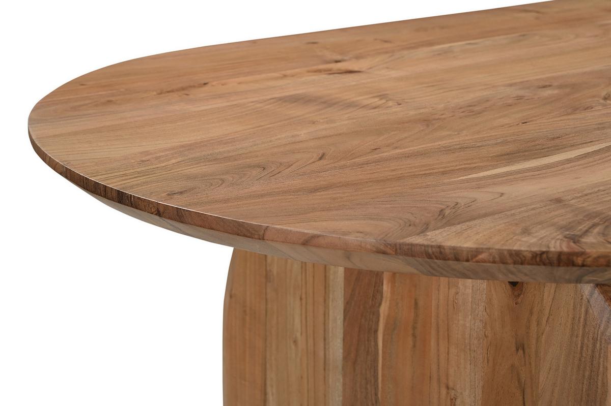 Esstisch Wave Oval Akazie Massiv, B: 200 cm - Naturfarben, ROMANTIK / LANDHAUS, Holz (200/76/100cm)