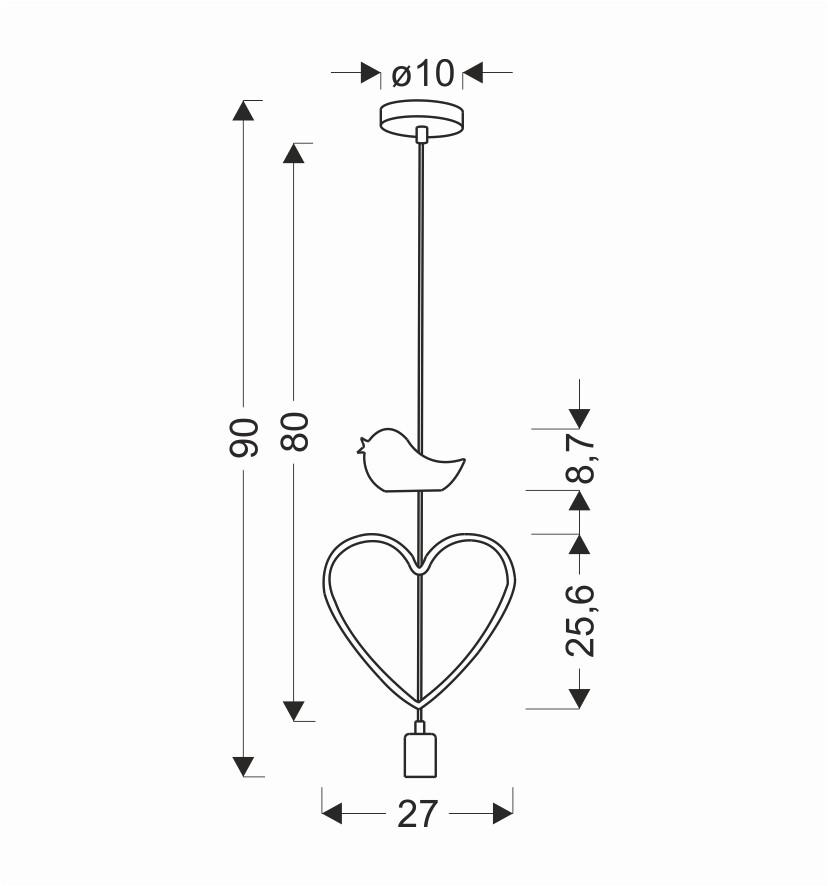 Kinderhängeleuchte 31-12098 Single Hb - Pink/Weiß, Basics, Holzwerkstoff/Metall (27/10/90cm)