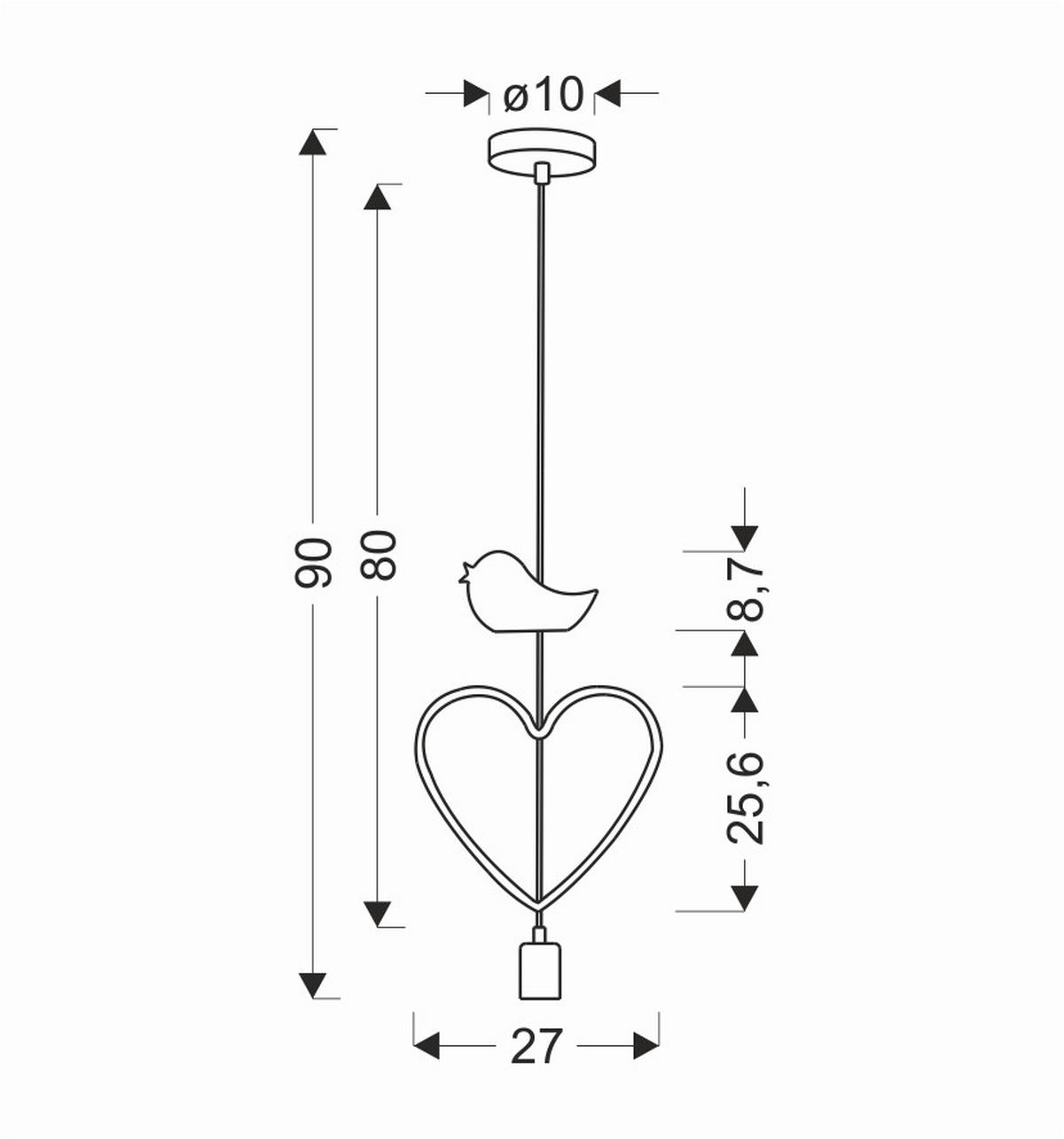 Kinderhängeleuchte 31-12098 Single Hb - Pink/Weiß, Basics, Holzwerkstoff/Metall (27/10/90cm)