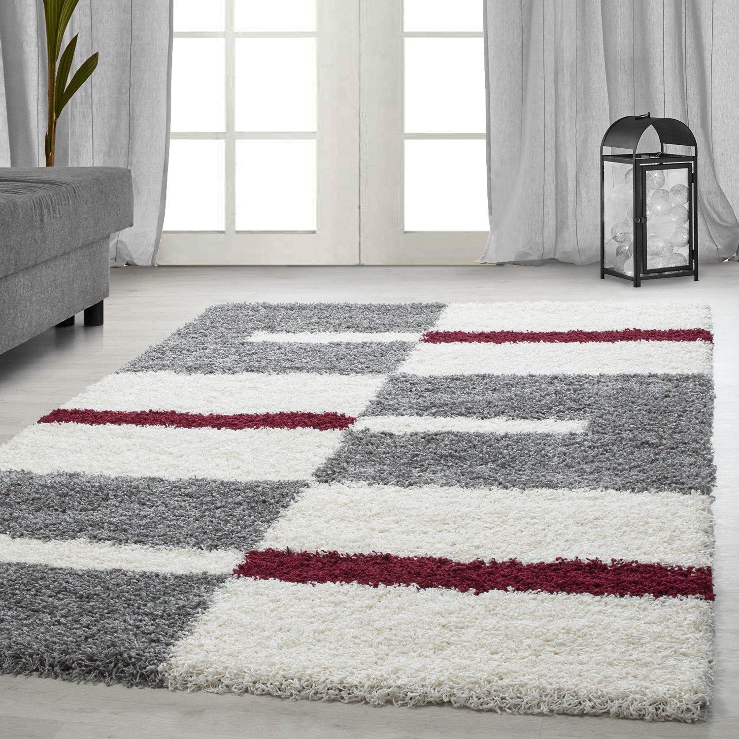 Hochflor Teppich Rot Gala 280x370 cm - Rot, Design, Textil (280/370cm)
