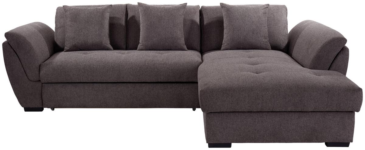 Rohová sedačka BERISSO, pravá, hnědá - hnědá, Design, textil/plast (278/187cm) - Ondega