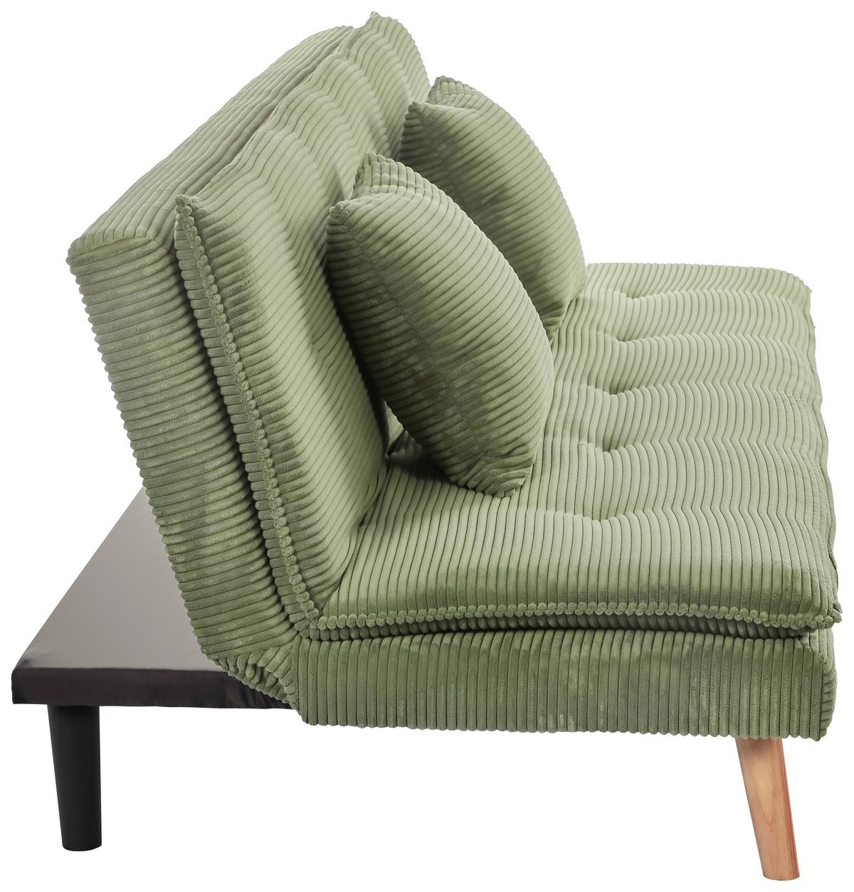 Schlafsofa Passau Grün B: 181 Cm - Schwarz/Naturfarben, Basics, Holz/Textil (181/77cm) - P & B