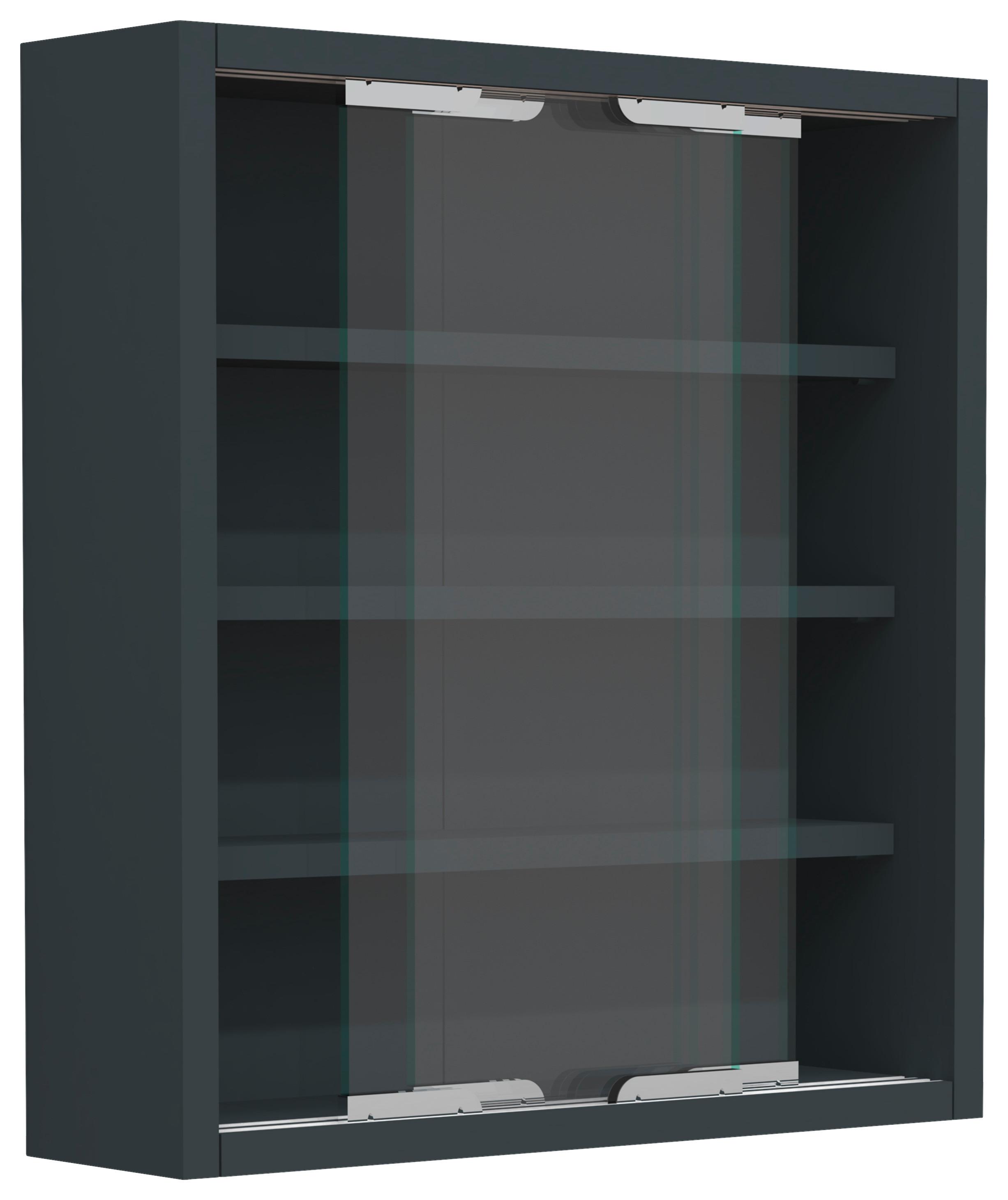 Hängevitrine Agisa S B: 37 Cm Anthrazit - Anthrazit, MODERN, Glas/Holzwerkstoff (37/40/10cm) - MID.YOU