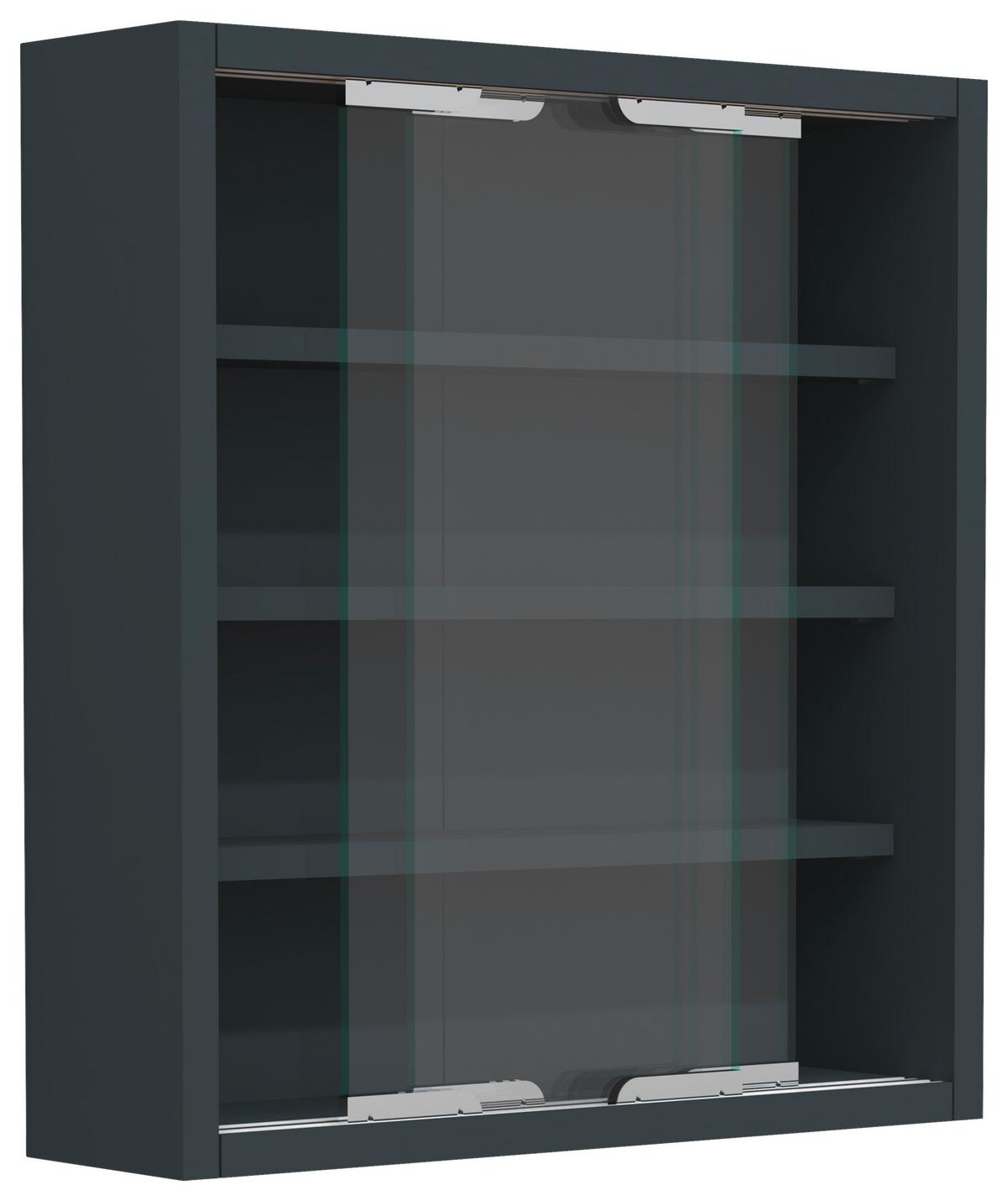 Hängevitrine Agisa S B: 37 Cm Anthrazit - Anthrazit, MODERN, Glas/Holzwerkstoff (37/40/10cm) - MID.YOU