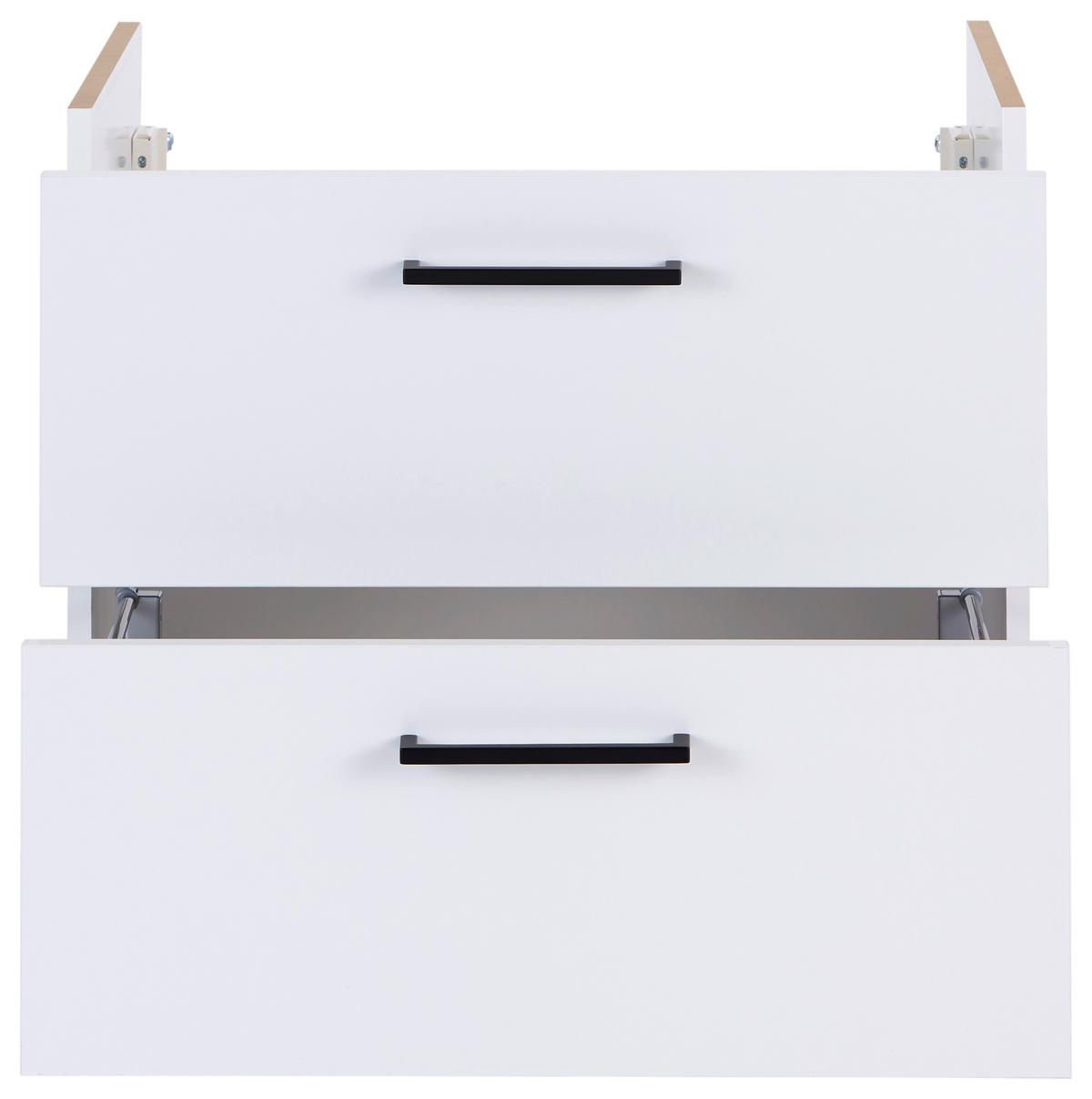 Waschbeckenunterschrank Bavelli B: 62 Cm Eiche Dekor - Weiß, KONVENTIONELL, Holzwerkstoff (62/52/44cm)