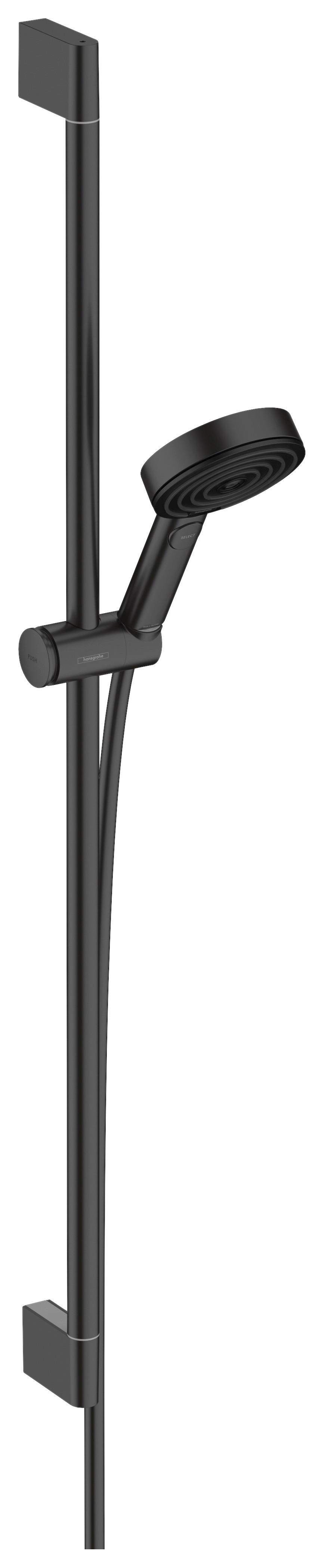Brausegarnitur Pulsify Schwarz 3-Fach verstellbar - Schwarz, Basics, Kunststoff/Metall (10,5/95,9/29,7cm) - Hansgrohe