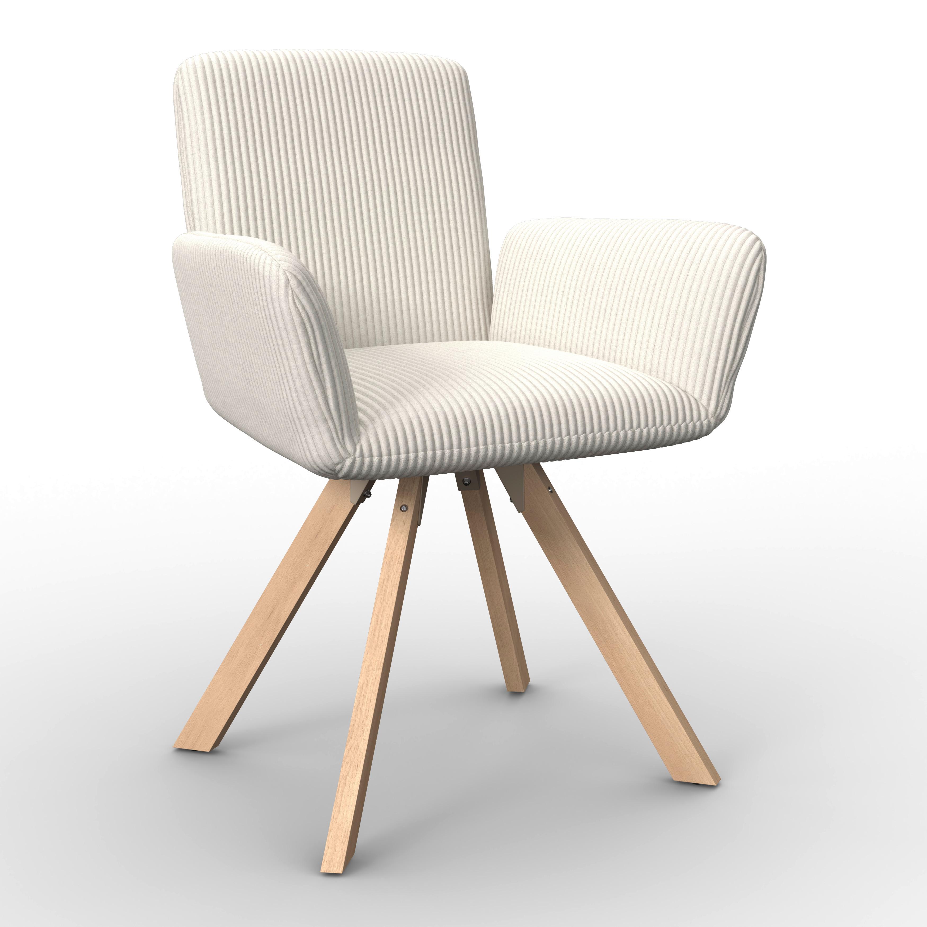 Židle s područkami Mairo MAIRO - krémová/barvy buku, Moderní, dřevo/textil (66/62/91cm) - Bessagi Home