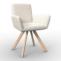 Židle s područkami Mairo MAIRO - krémová/barvy buku, Moderní, dřevo/textil (66/62/91cm) - Bessagi Home