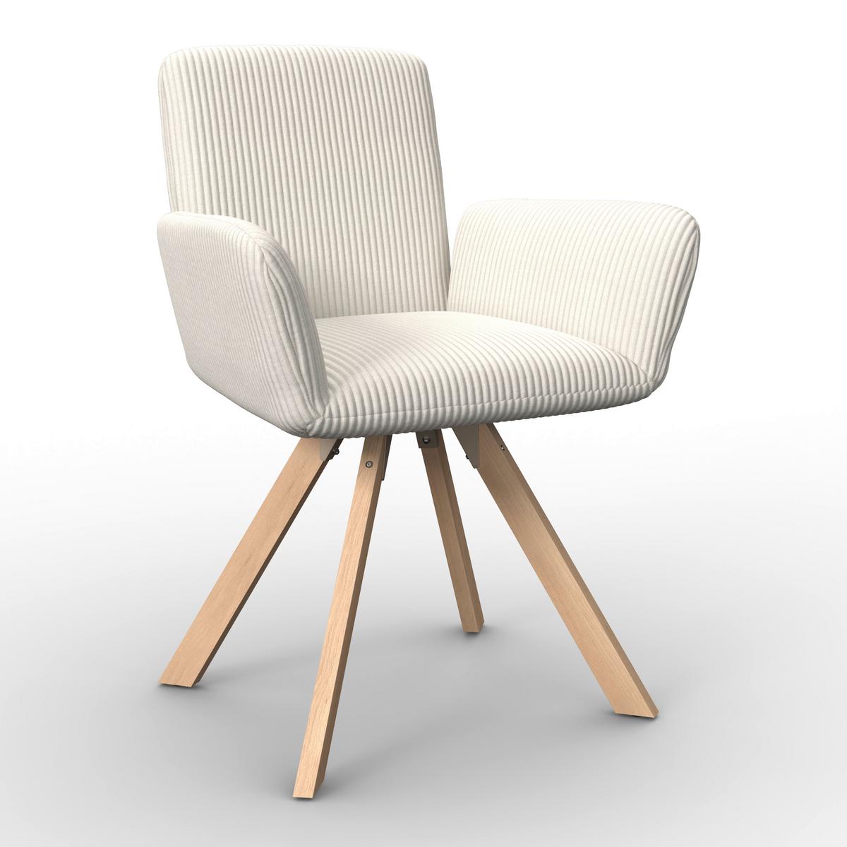 Židle s područkami Mairo MAIRO - krémová/barvy buku, Moderní, dřevo/textil (66/62/91cm) - Bessagi Home